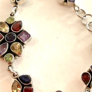 Genuine 925 multi-faceted gemstone bracelet